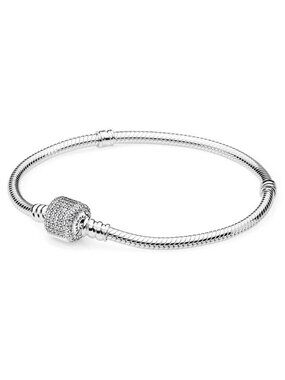 NEW Authentic Pandora Silver Bracelet Pave Signature Clasp Bracelet - 590723CZ